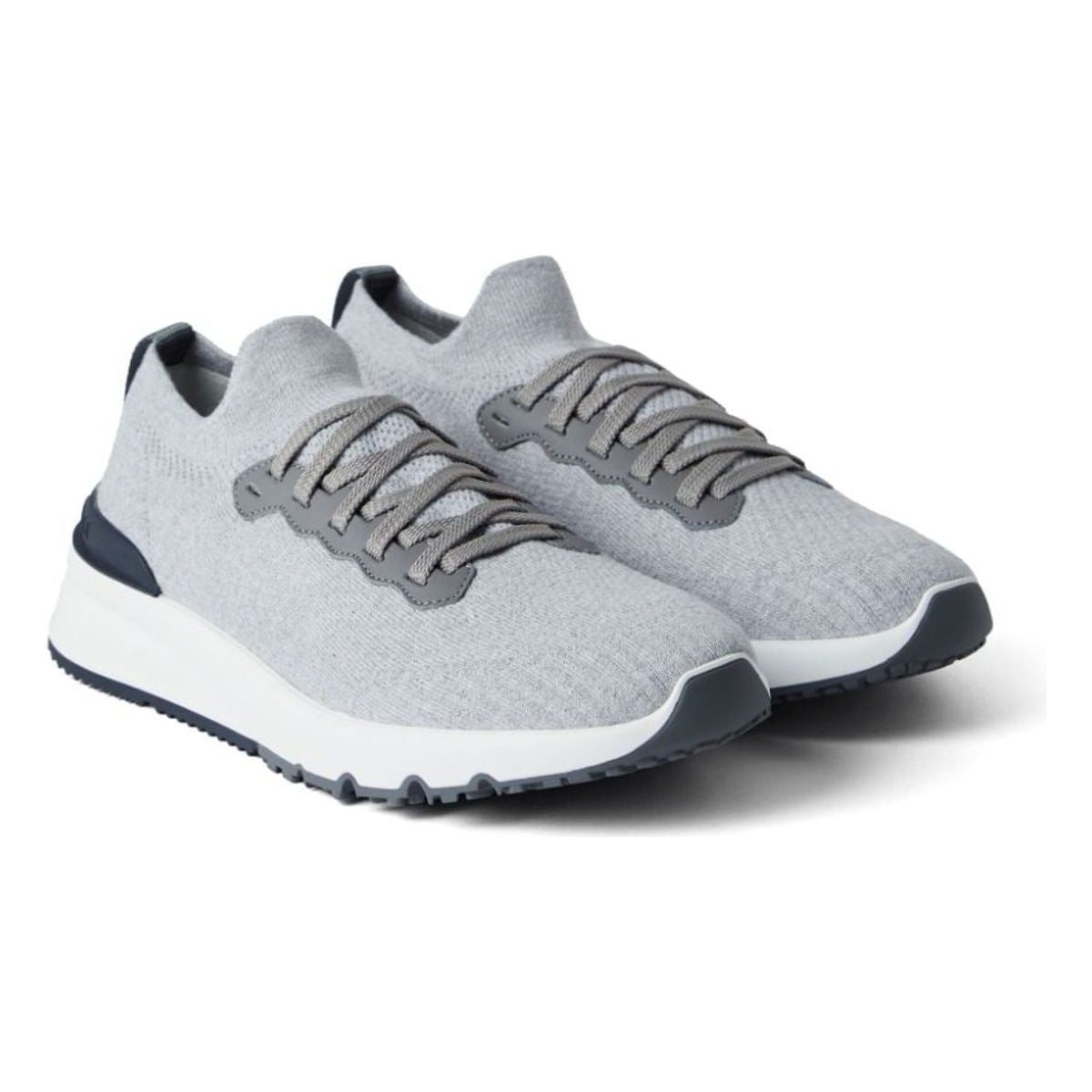 RUNNERS IN COTTON KNIT AND SEMI-GLOSSY CALF LEATHER