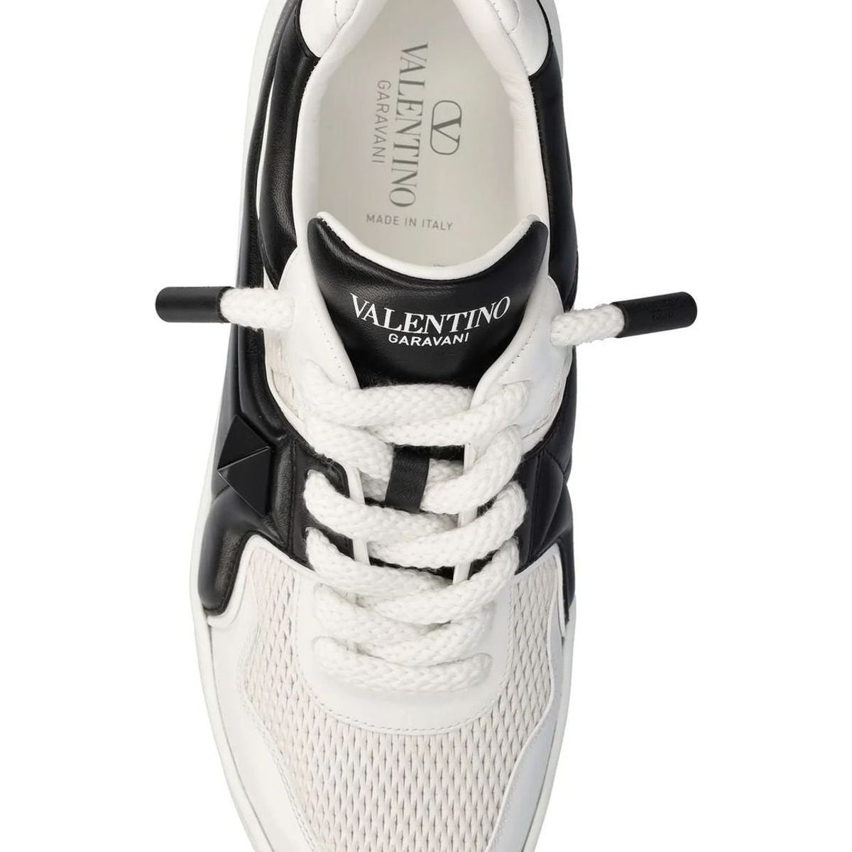 LOW-TOP ONE STUD WHITE/BLACK MESH AND NAPPA TRAINER
