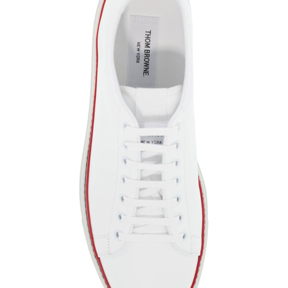 SMOOTH LEATHER SNEAKERS WITH TRICOLOR DETAIL.