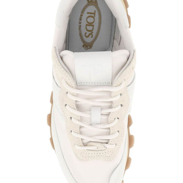 1T TECHNO-FABRIC AND LEATHER SNEAKERS