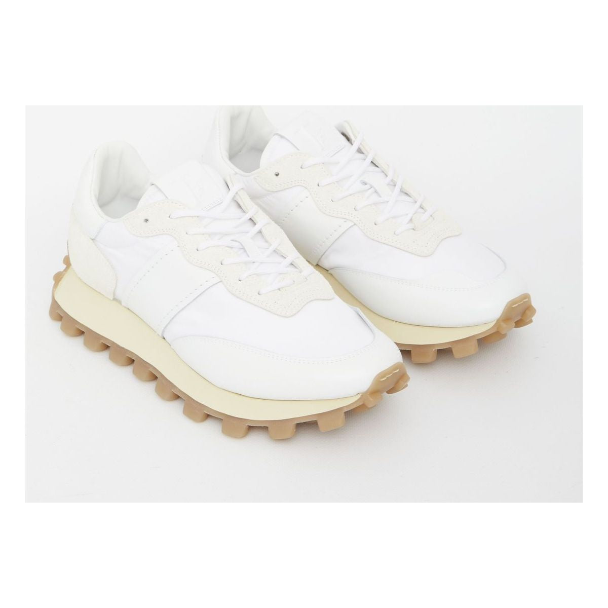 1T TECHNO-FABRIC AND LEATHER SNEAKERS