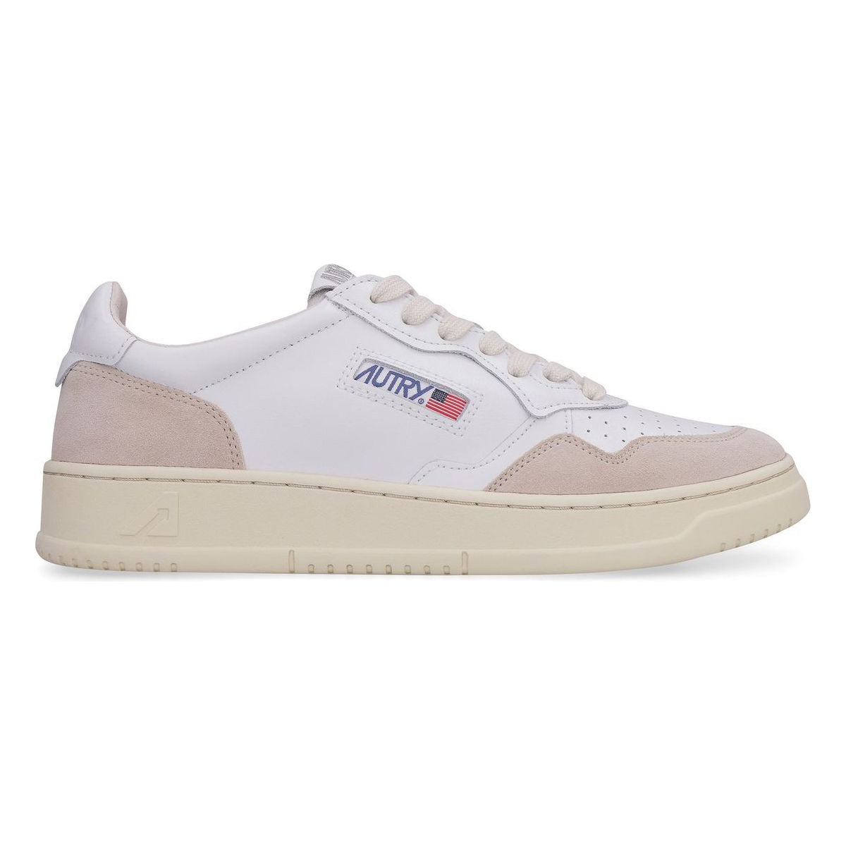 WHITE LEATHER LOW-TOP SNEAKERS