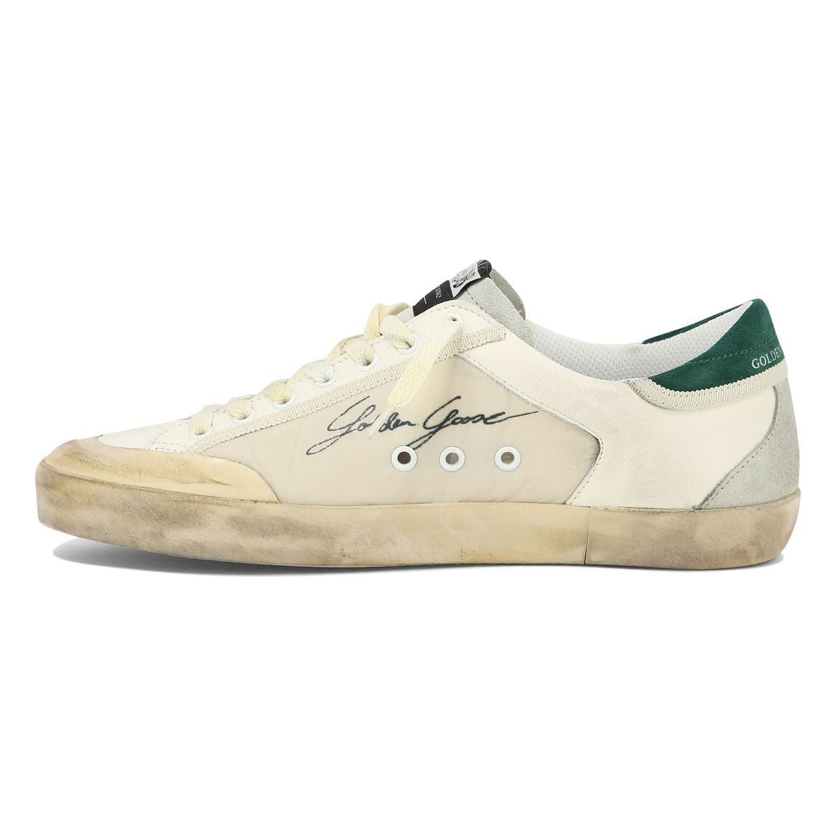 GOLDEN GOOSE SUPER-STAR DISTRESSED PANELLED SNEAKERS