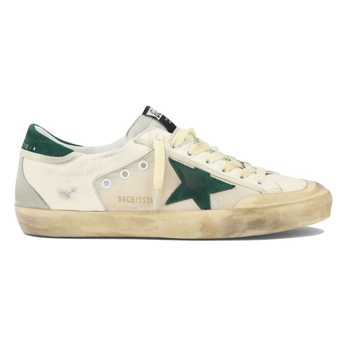 GOLDEN GOOSE SUPER-STAR DISTRESSED PANELLED SNEAKERS