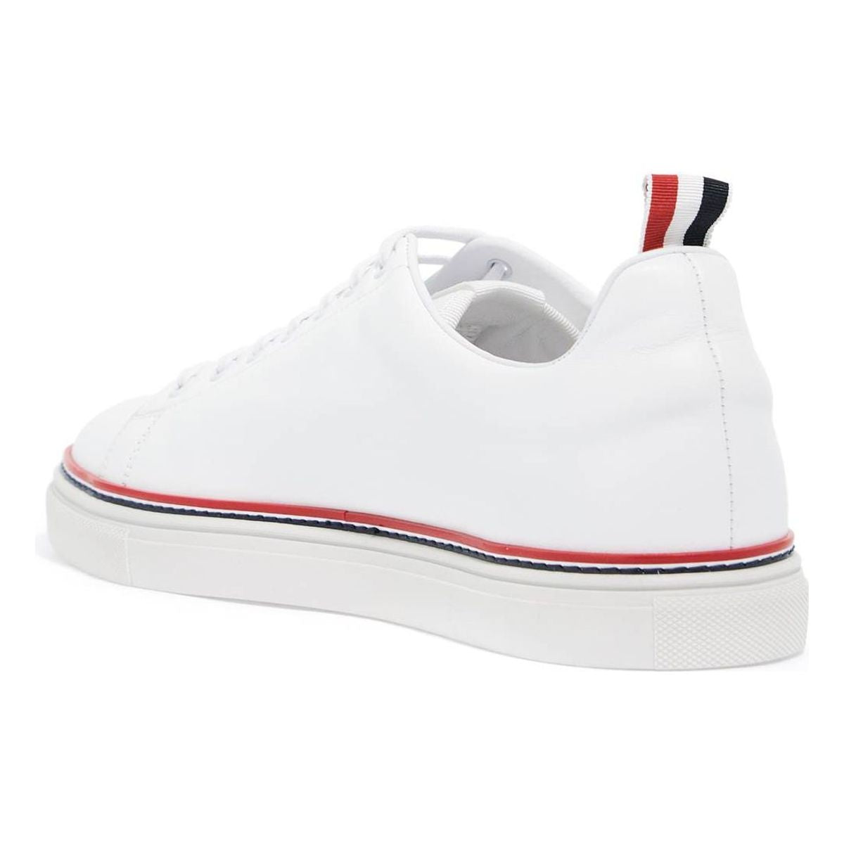 SMOOTH LEATHER SNEAKERS WITH TRICOLOR DETAIL.