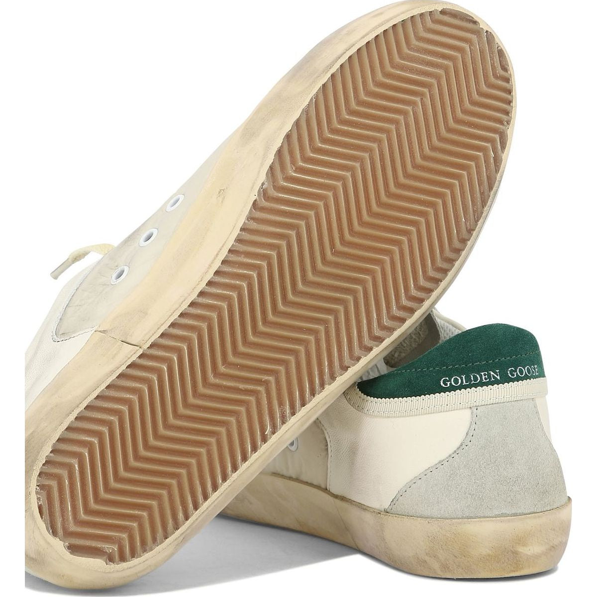 GOLDEN GOOSE SUPER-STAR DISTRESSED PANELLED SNEAKERS