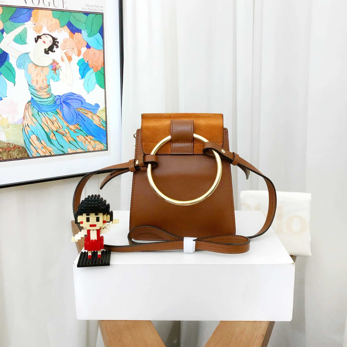 Chloe Mini Faya Tan Leather Shoulder Bag