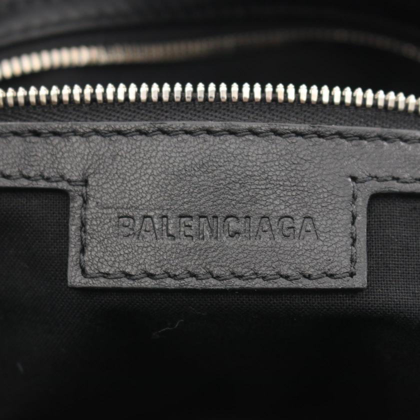 balenciaga Neo Cagoule Tote M Handbag Black Leather 2WAY