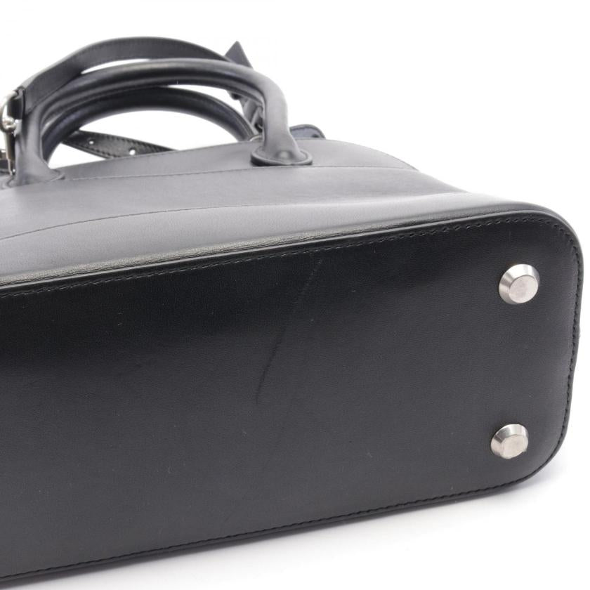 balenciaga VILLE TOP HANDLE S I LOVE TECHNO Handbag Leather Black 2WAY