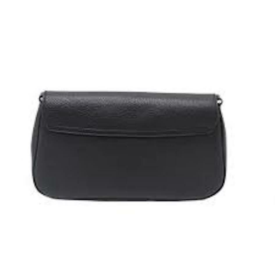 Gucci Soho Interlocking GG Black Leather Chain Flap Shoulder Bag Handb