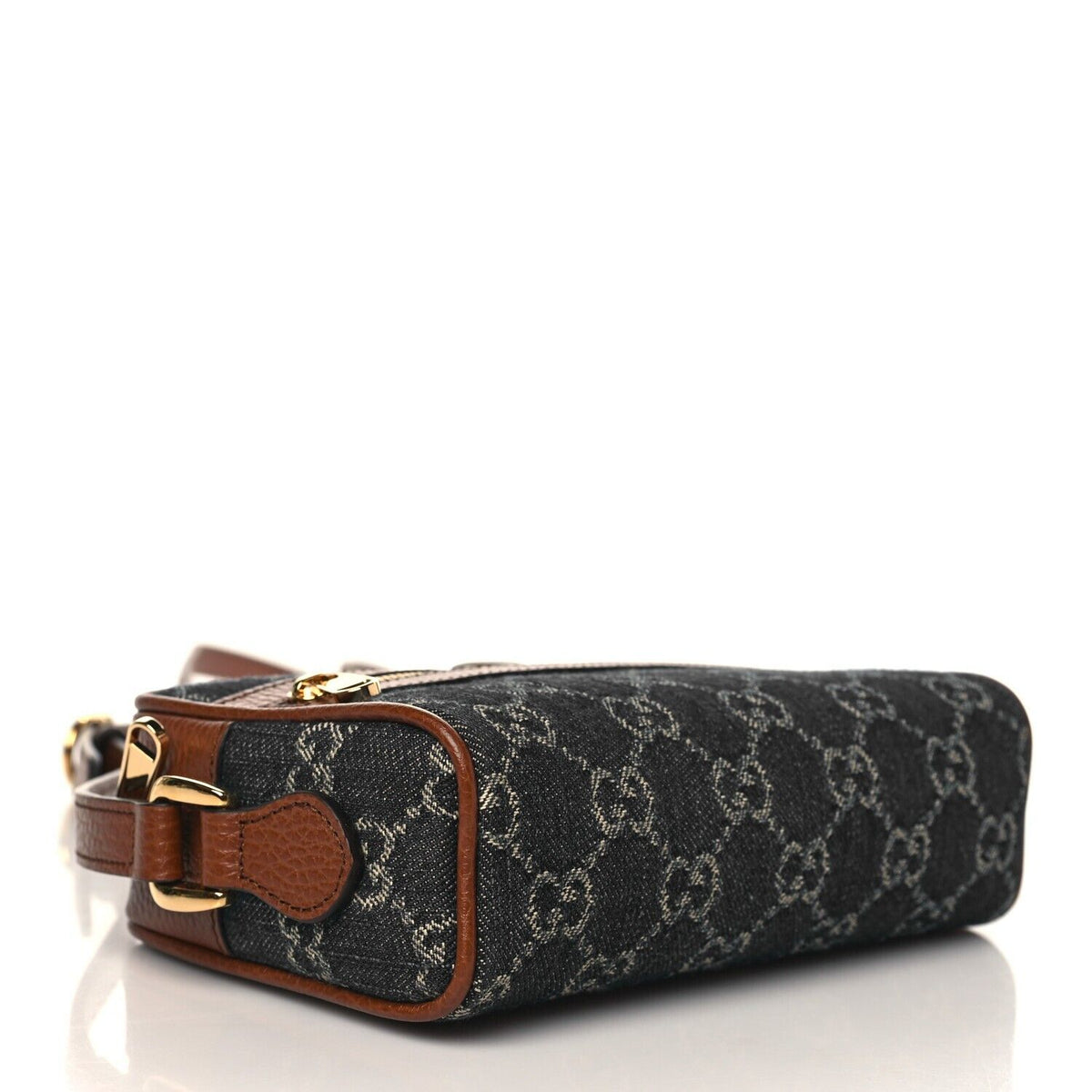 GUCCI GG Monogram Mini Ophidia Canvas Shoulder Bag Denim Blue Handbag Italy New