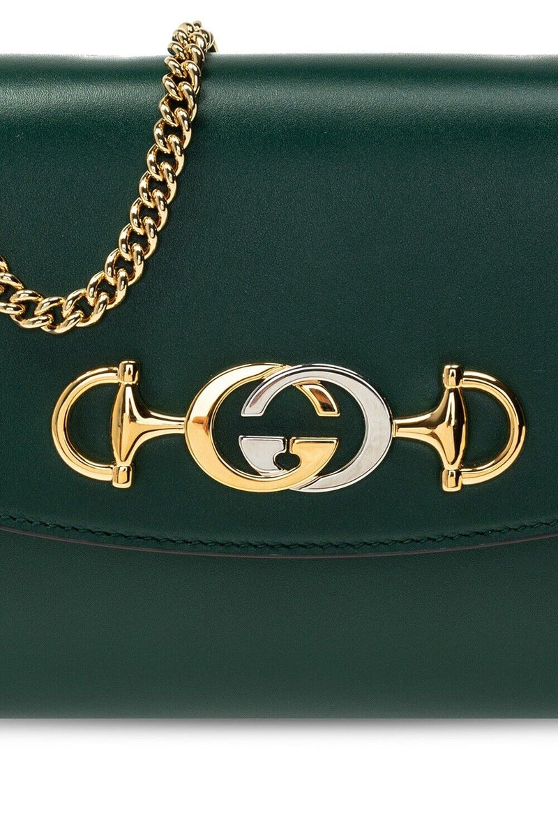 Gucci Zumi Shoulder Bag Vintage Mini Green Handbag Leather Italy New