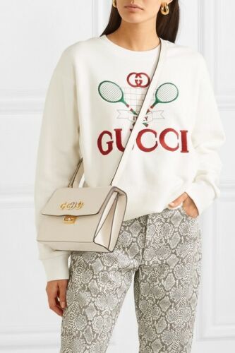 Gucci Mystic White Zumi Shoulder Bag Small Handbag Gold Strap Italy  New
