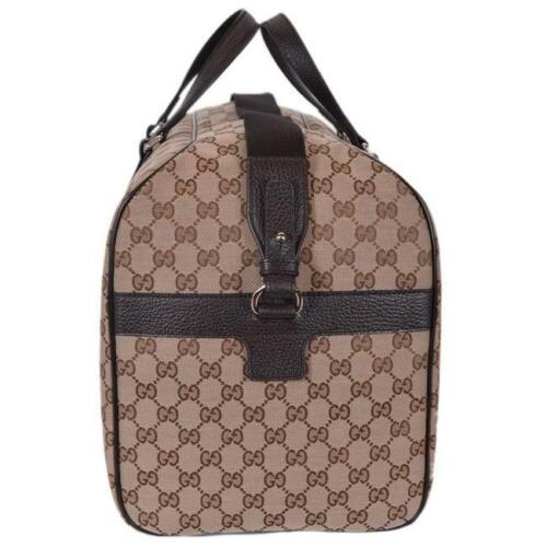 Gucci Duffle Brown Signature Guccissima Large Canvas Leather Travel 610105 NEW