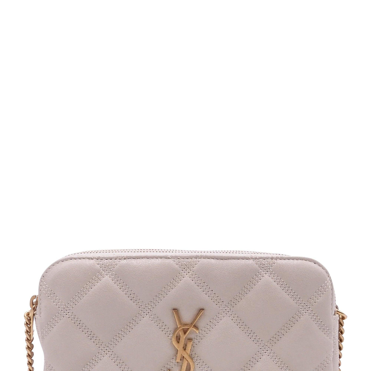 Becky Double Zip Pouch Shoulder Bag Dusky White