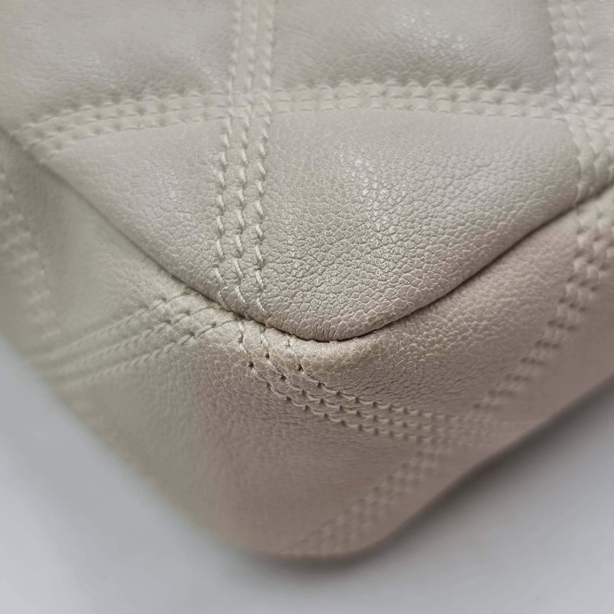 Becky Double Zip Pouch Shoulder Bag Dusky White
