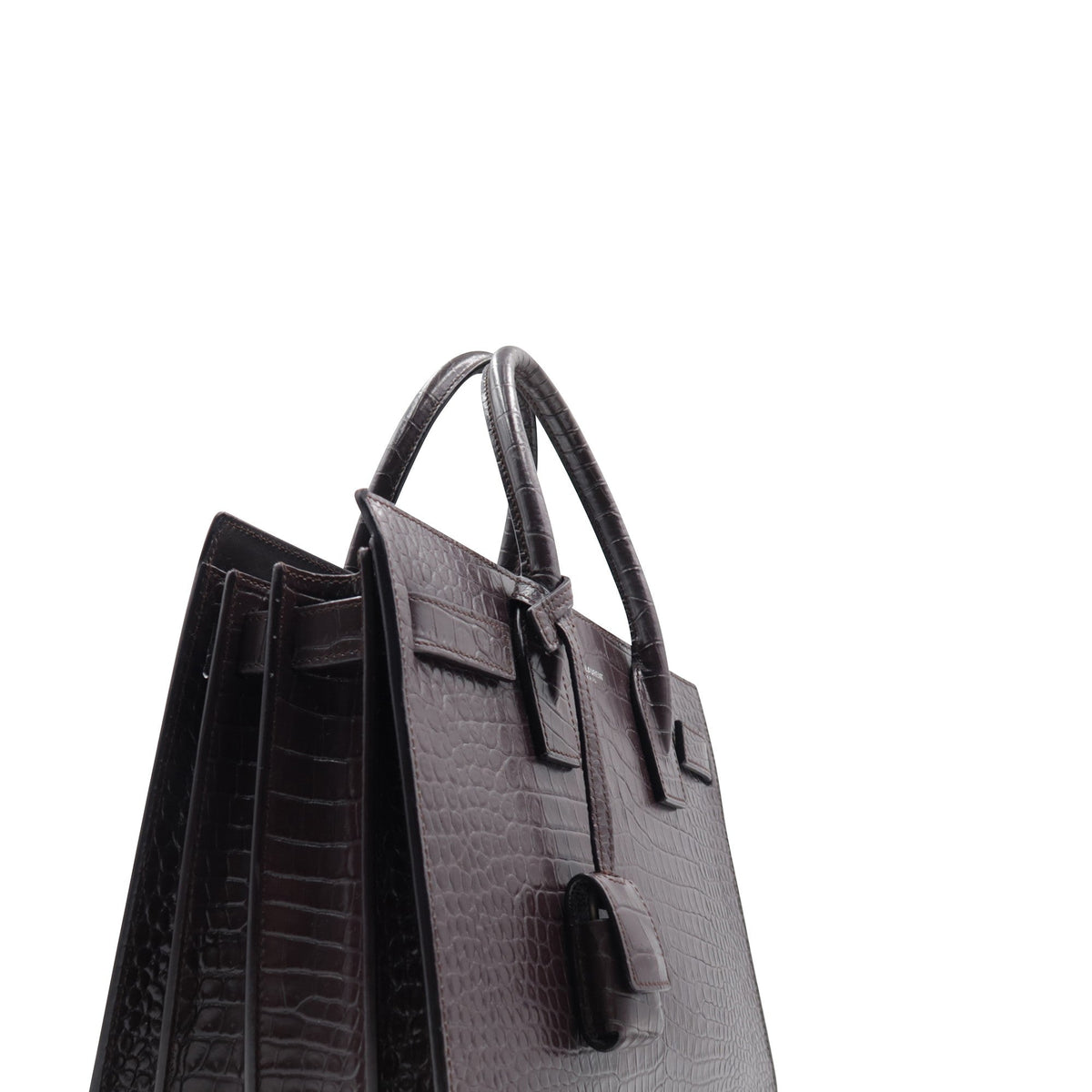 Classic Baby Sac De Jour Crocodile Embossed Dark Brown