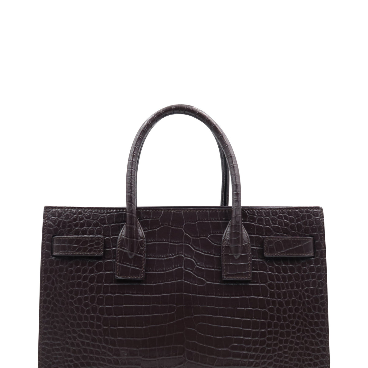 Classic Baby Sac De Jour Crocodile Embossed Dark Brown