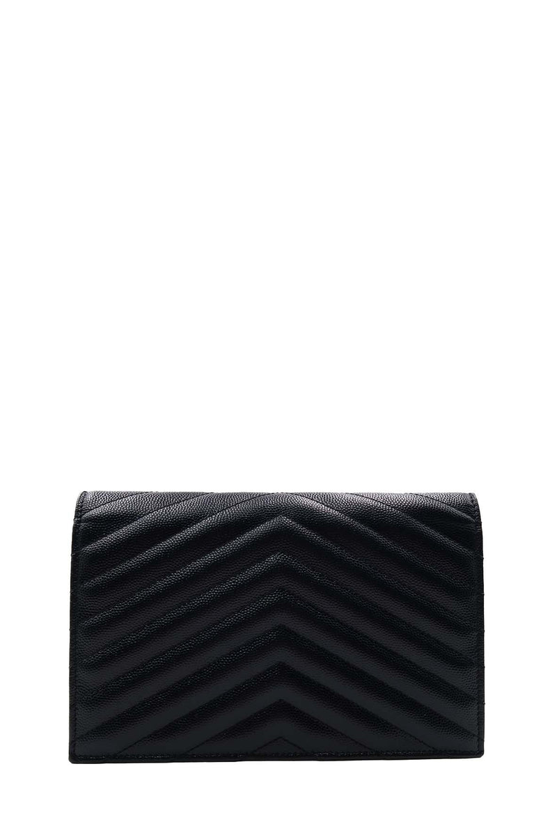 Envelope Chain Wallet  with Gold Hardware Black