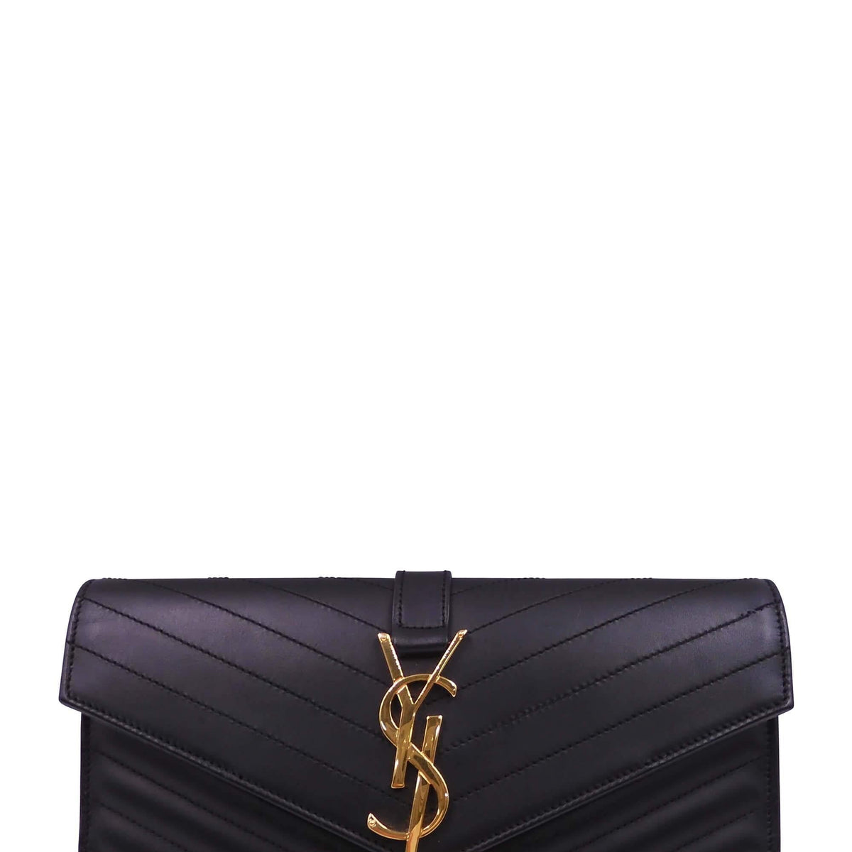 Envelope Monogram Clutch Black