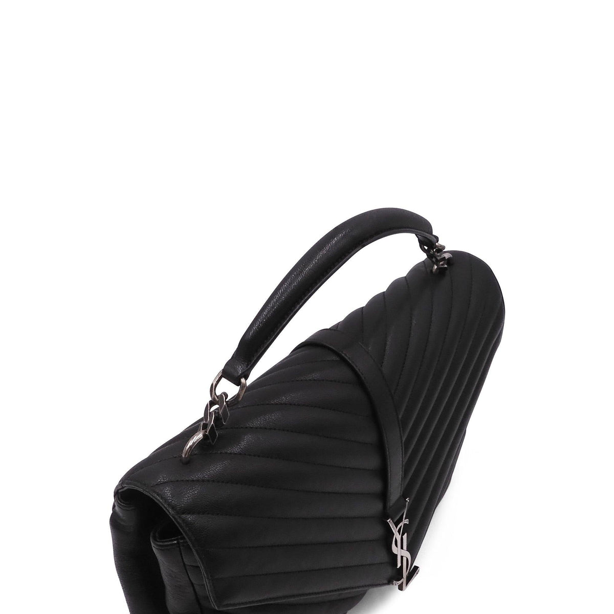 Large Monogram College Bag Dark Grey with Silver Hardware Dark Grey