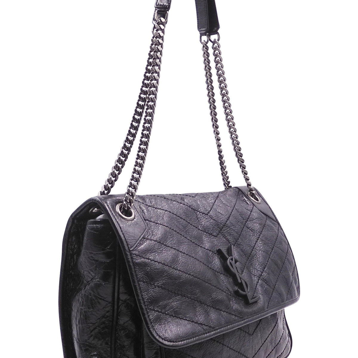 Large Niki Black with Silver Hardware Black