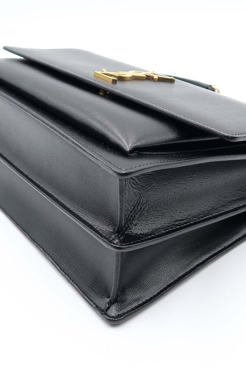 Large Sunset Bag with Gold Hardware Black