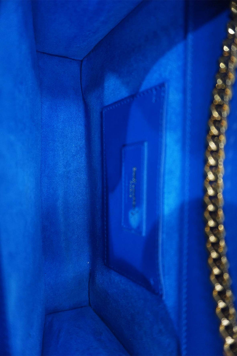Leather Medium Kate Monogram Tassel Chain Bag with Tassel Blue