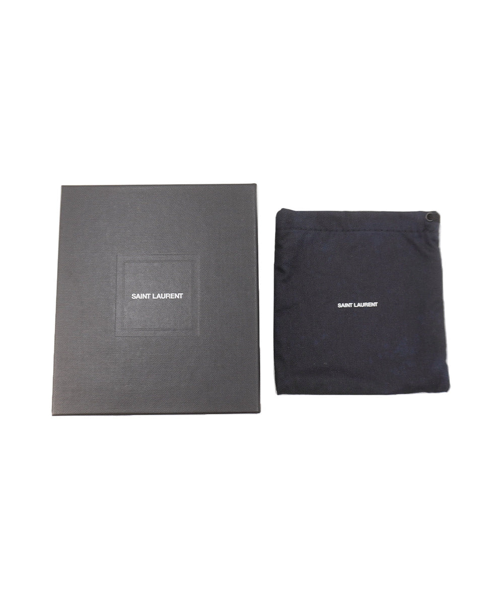 Matelassé Leather Cassandre Zip Compact Wallet Black