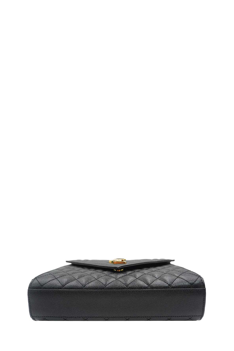 Medium Monogram Triquilt Mix Matalasse Envelope Grained Embossed Leather Black