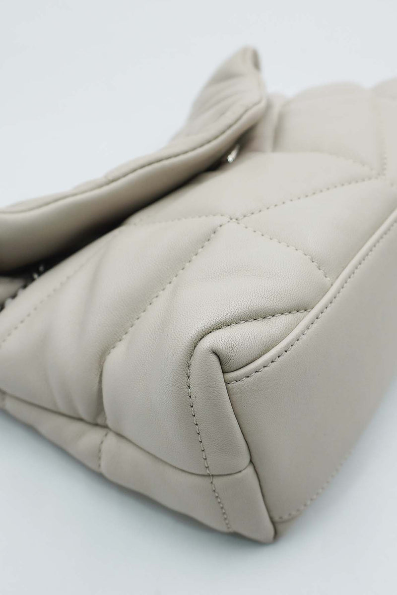 Mini Quilted Puffer Toy Lambskin SHW White