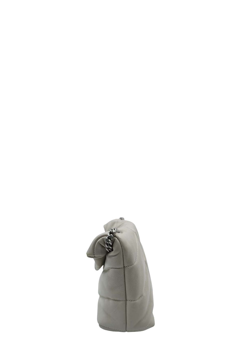 Mini Quilted Puffer Toy Lambskin SHW White