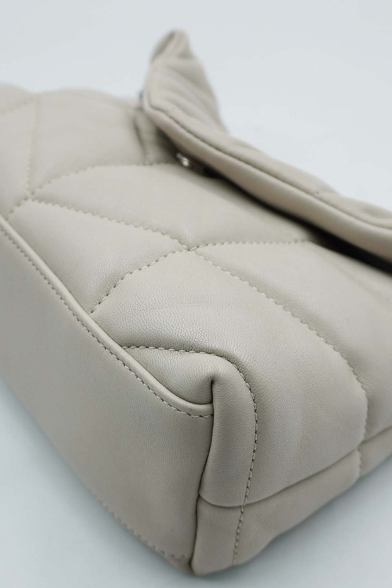 Mini Quilted Puffer Toy Lambskin SHW White