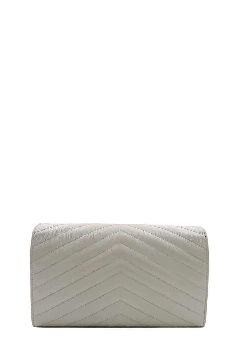 Monogram Chain Wallet White with Gold Hardware White