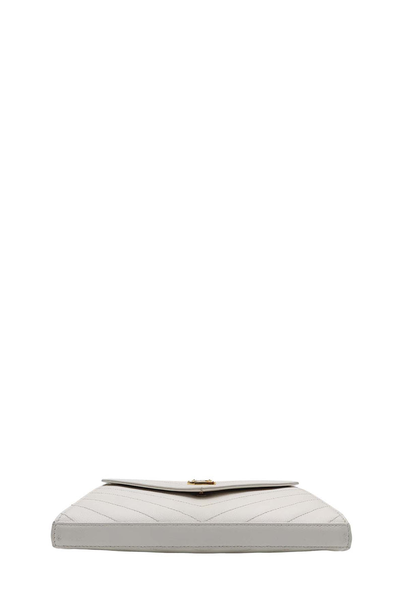 Monogram Chain Wallet White with Gold Hardware White