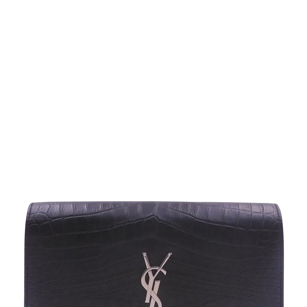 Monogram Kate Clutch Crocodile Embossed Black