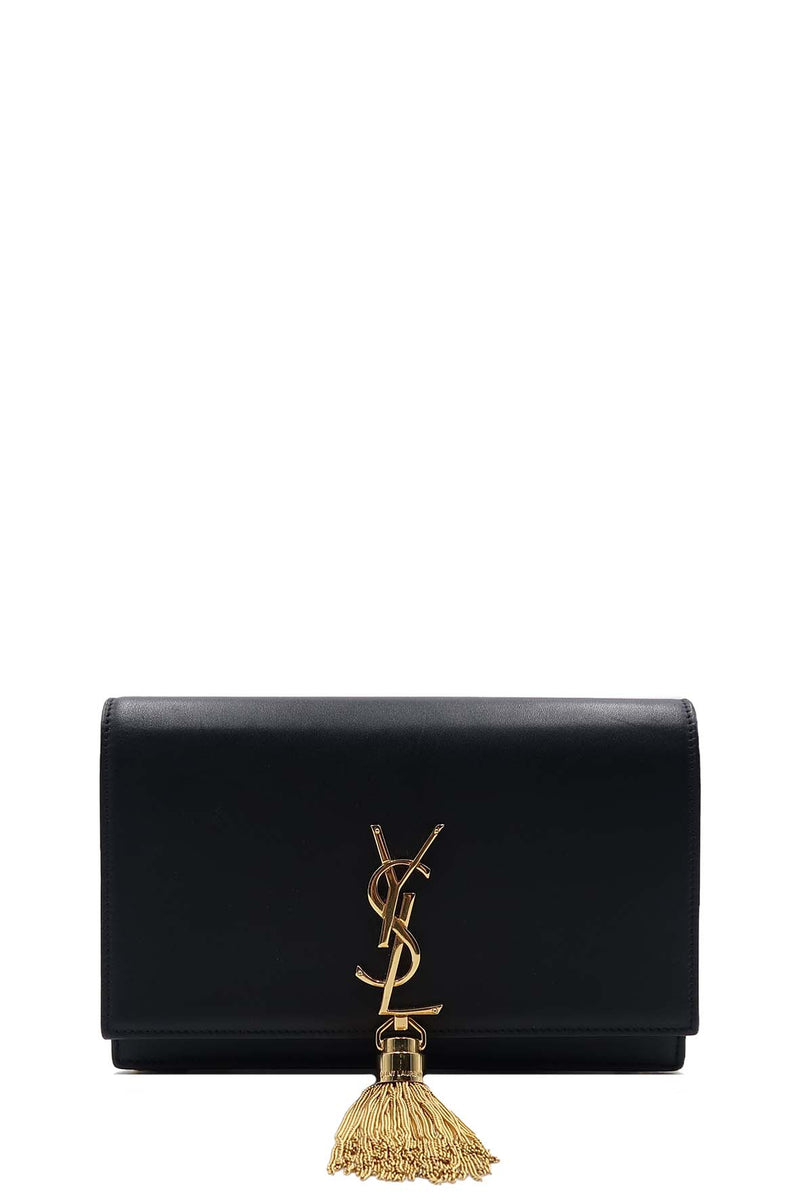 Monogram Small Kate with Tassel Black with Gold Hardware Black