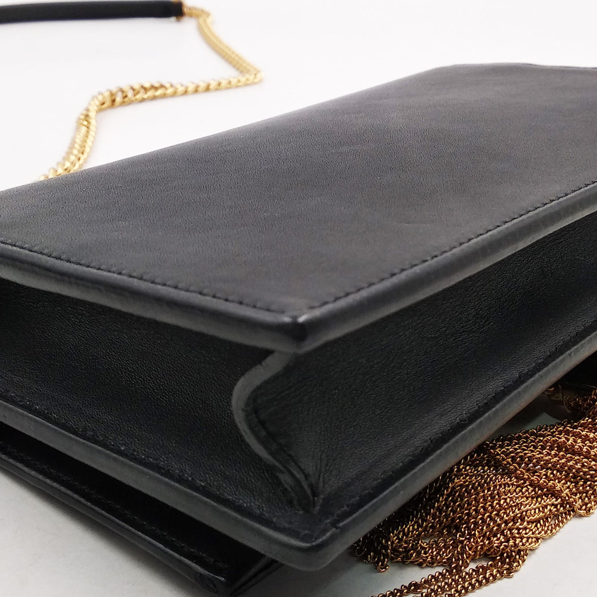 Monogram Small Kate with Tassel Black with Gold Hardware Black