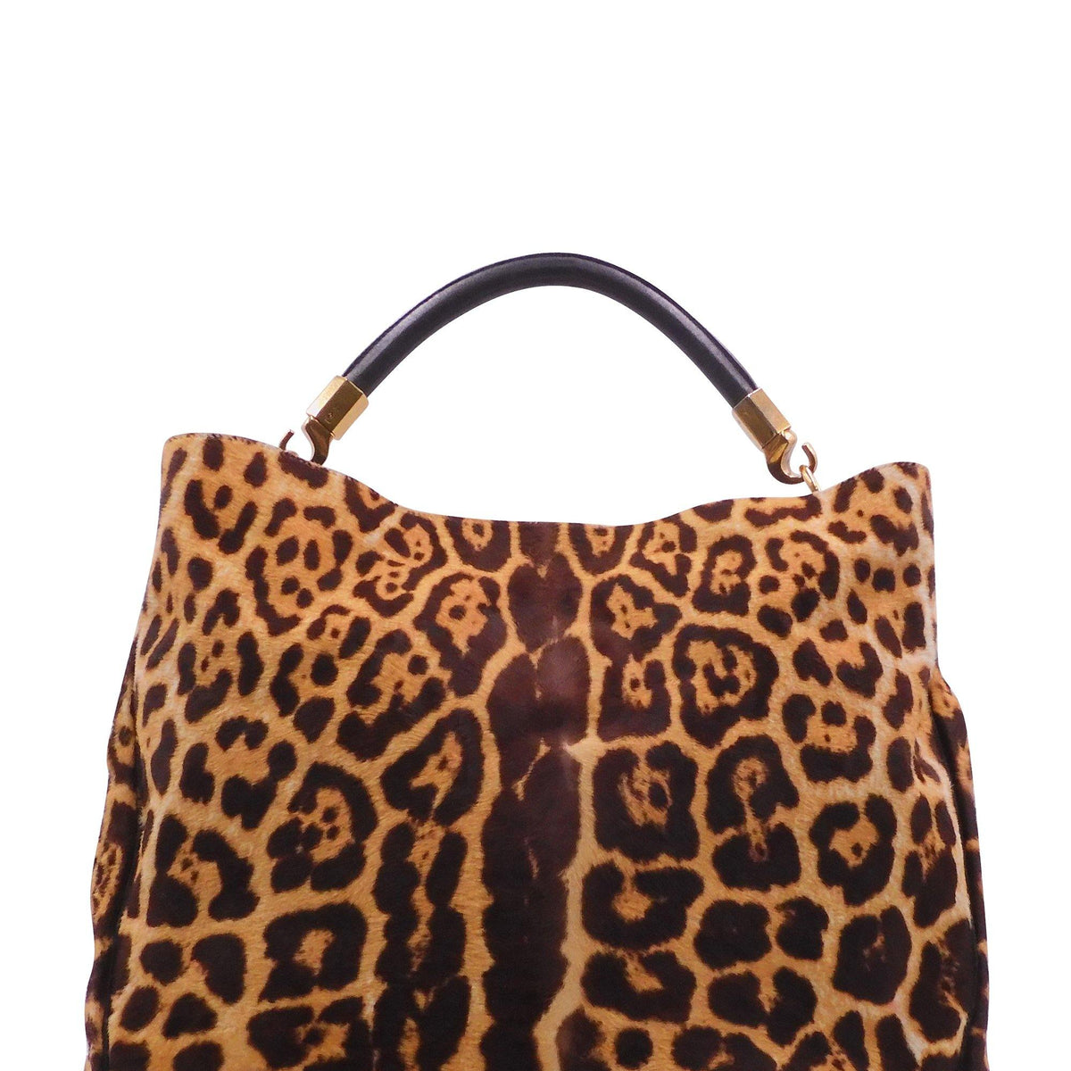 Pony Hair Leopard Print Roady Hobo Brown