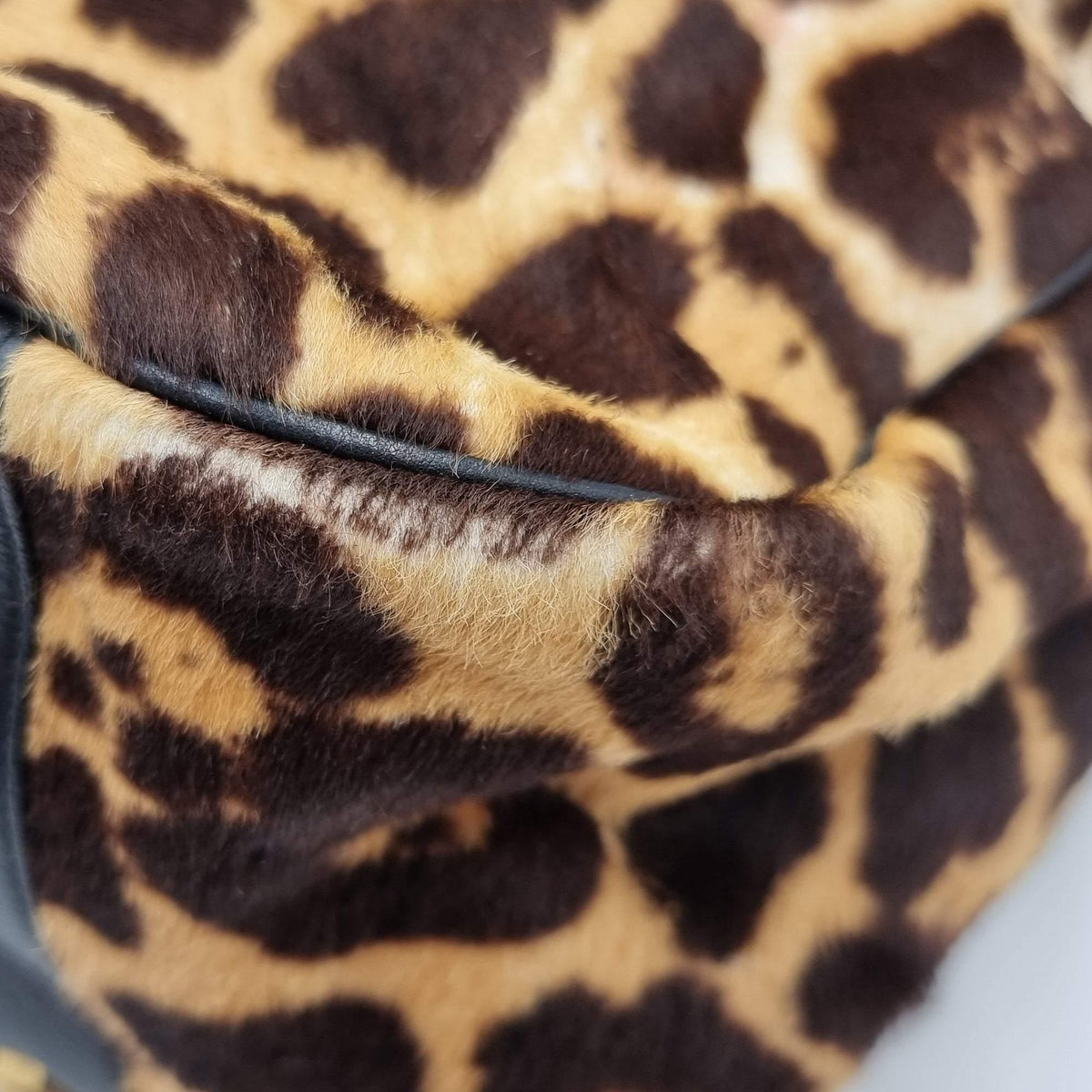 Pony Hair Leopard Print Roady Hobo Brown