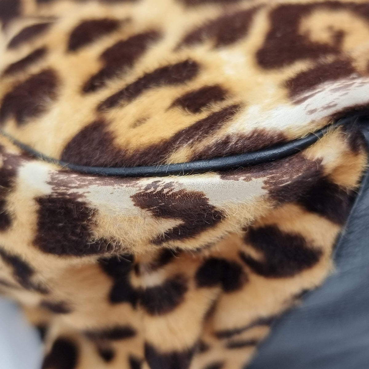 Pony Hair Leopard Print Roady Hobo Brown