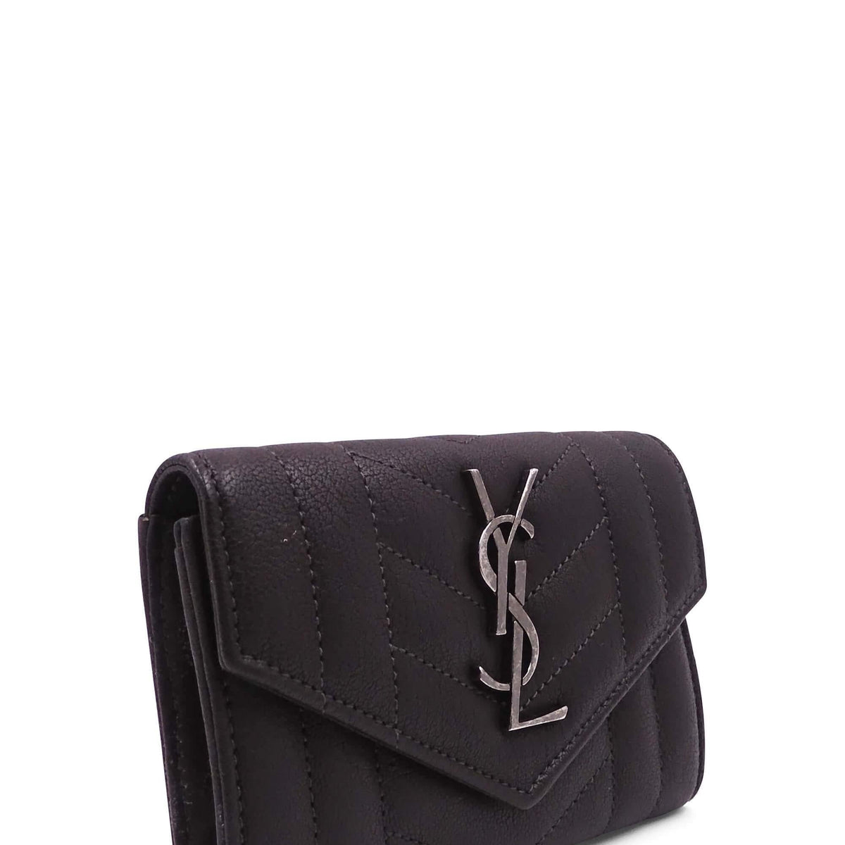 YSL Compact Wallet Dark Brown