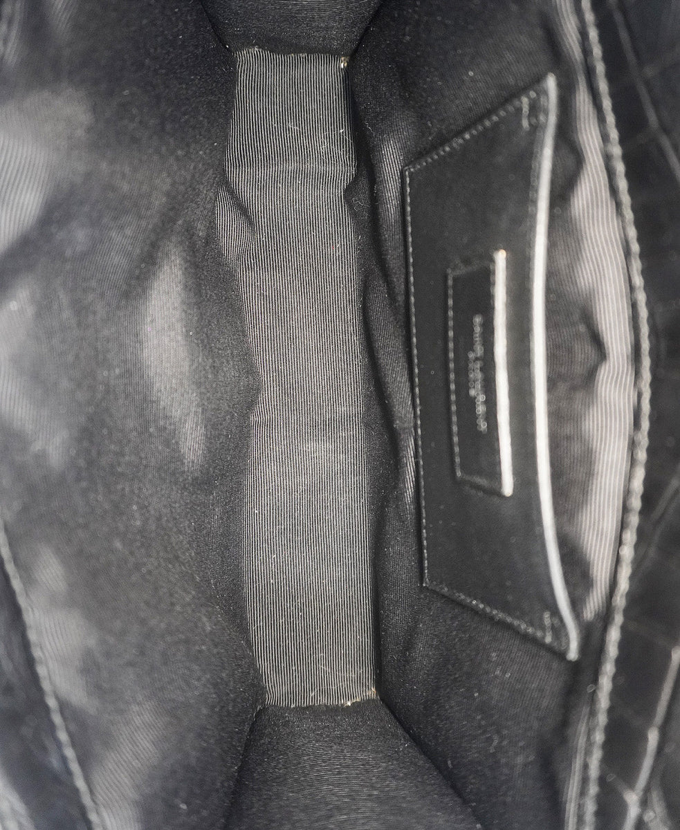 Medium Embossed Monogram Classic Kate Black