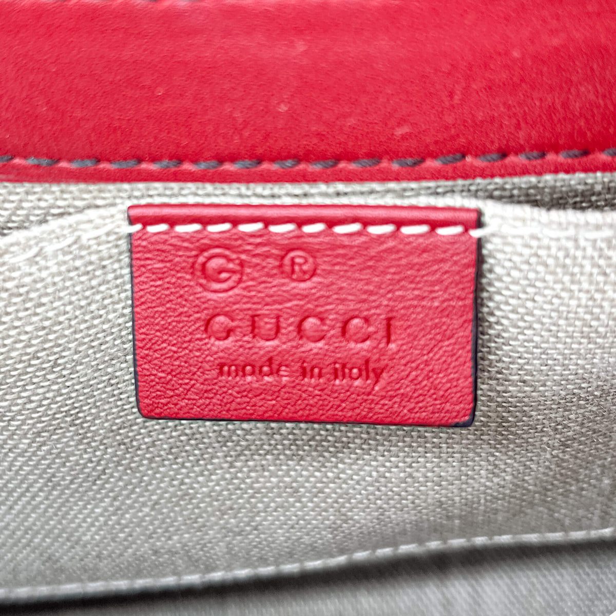 Emily Guccissima Red Leather Chain Shoulder Bag