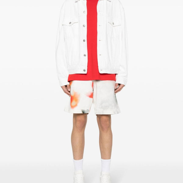 Alexander Mcqueen Men Obscure Flower Cotton Shorts