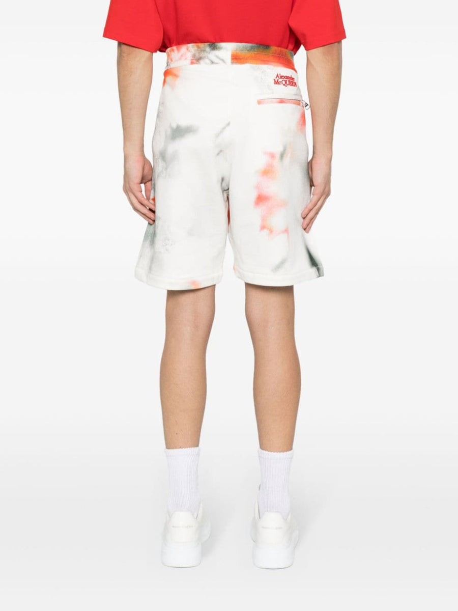 Alexander Mcqueen Men Obscure Flower Cotton Shorts