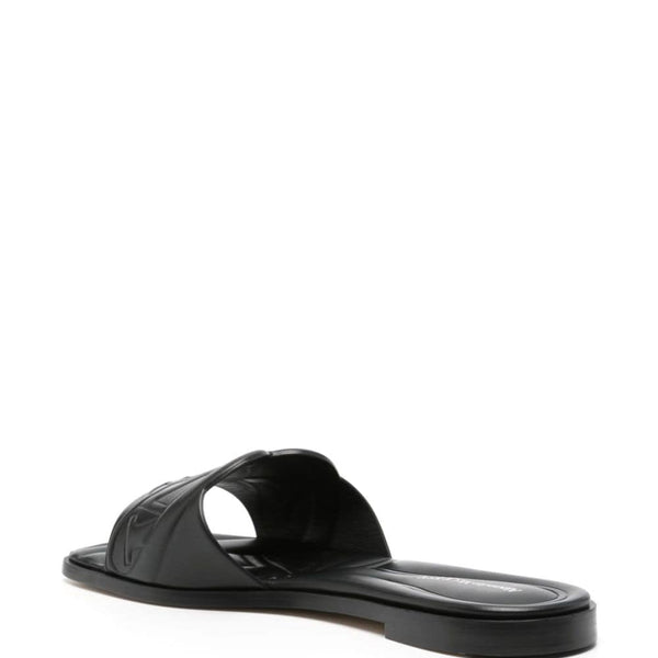 Alexander Mcqueen Women Seal Leather Flat Sandals