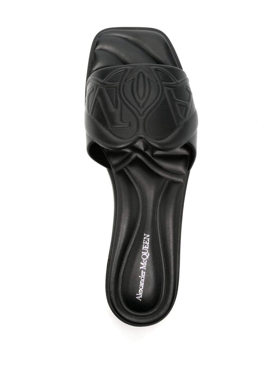 Alexander Mcqueen Women Seal Leather Flat Sandals