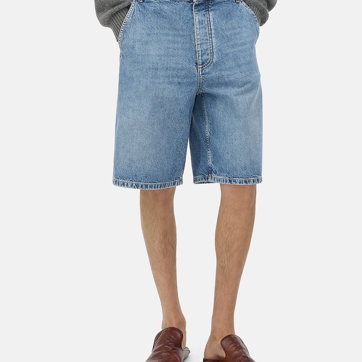 Bottega Veneta Men Bermuda Cargo Denim