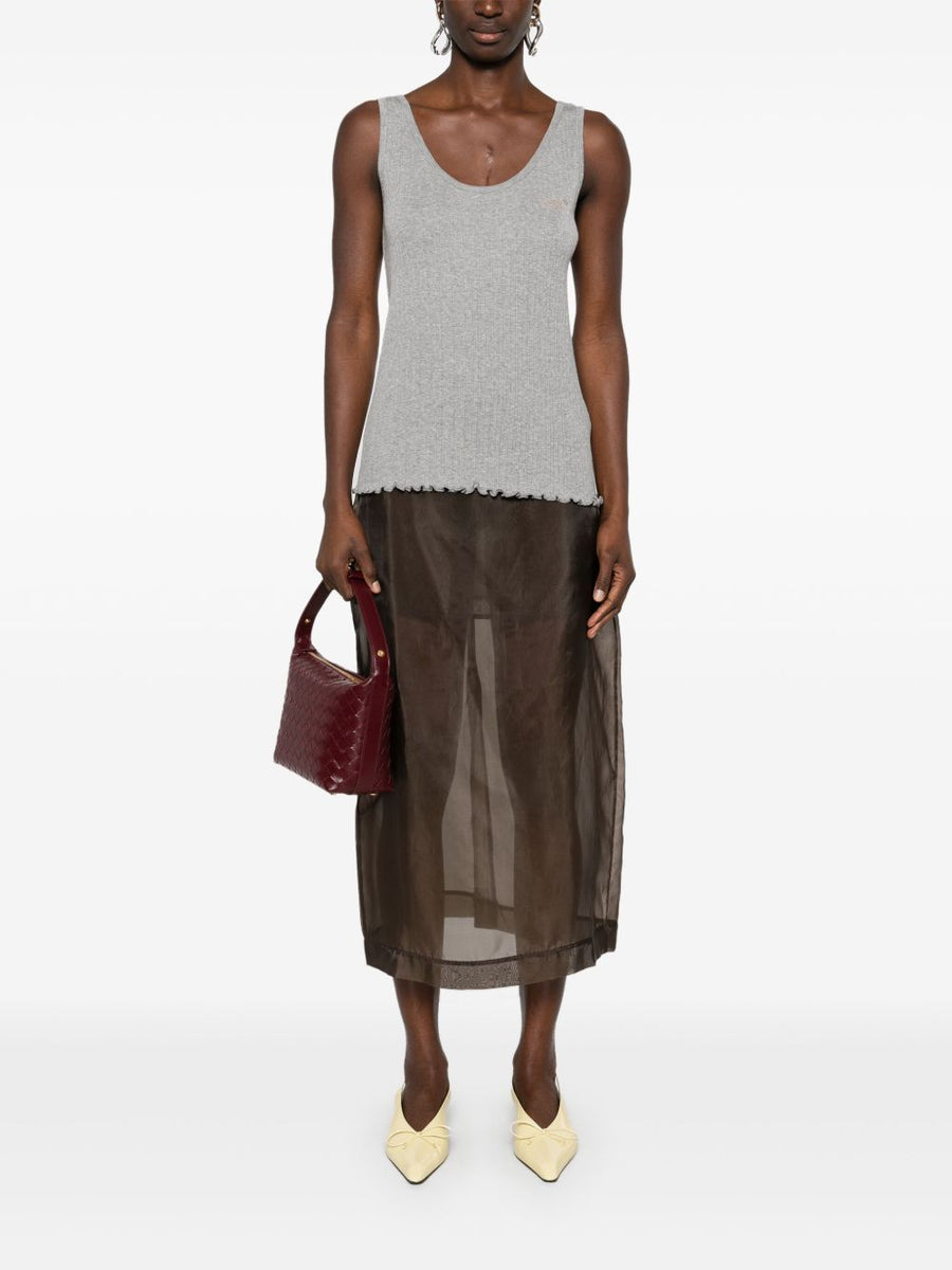 Fendi Women Ribbed Cotton Tank Top